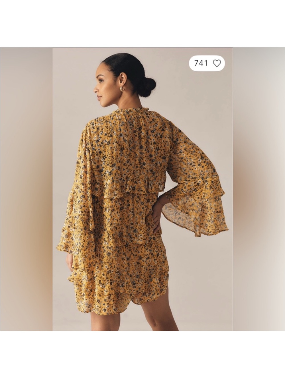 Yellow Floral Ruffle Romper - Picture 2 of 5